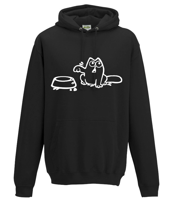 Hoodie Kat wil eten Zwart-Wit