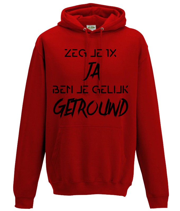 Hoodie Zeg je 1x ja Rood-Zwart